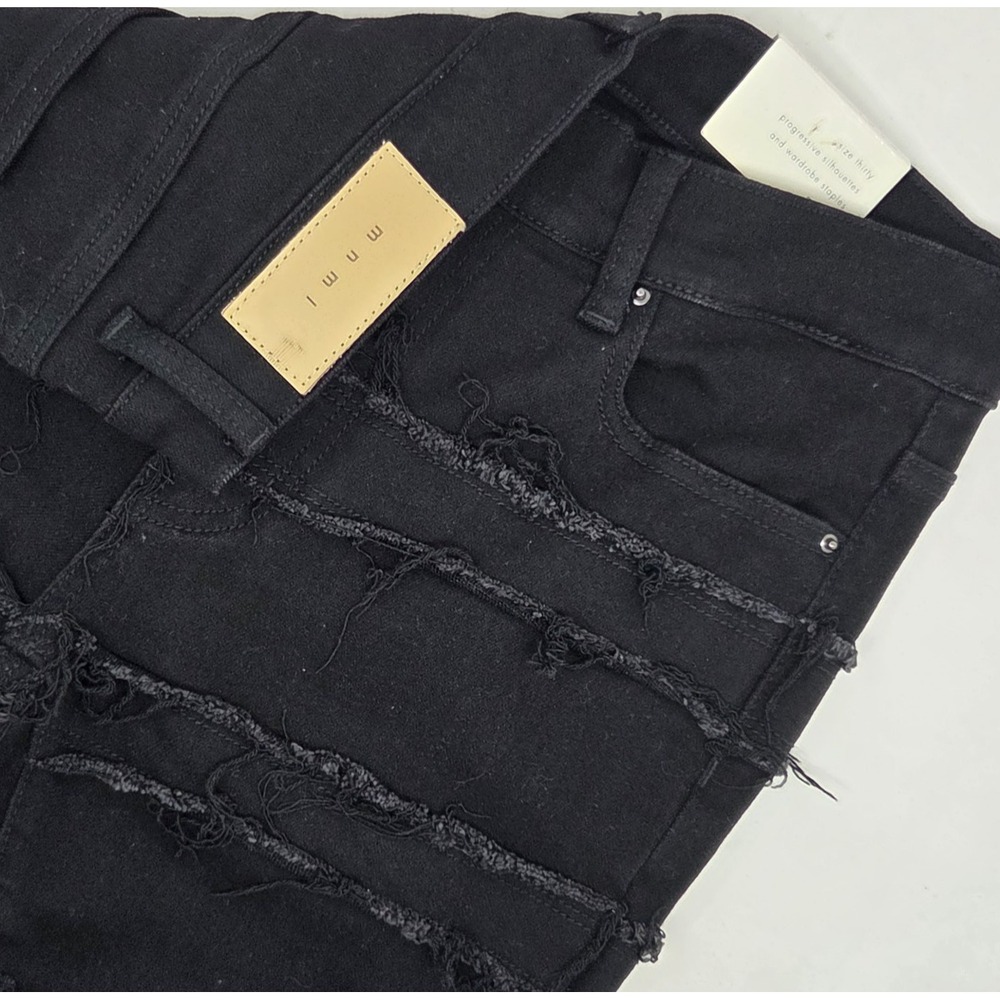 NEW mnml Paneled Skinny Stacked Denim Slim Fit Mens 30x35 Black Stretch NWT